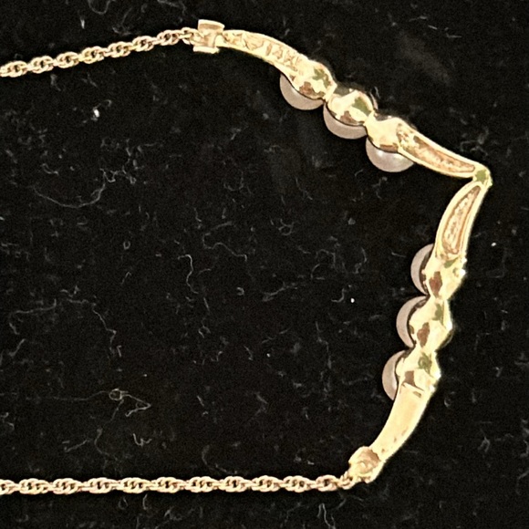 14KT Gold Pearl Necklace - Picture 6 of 7
